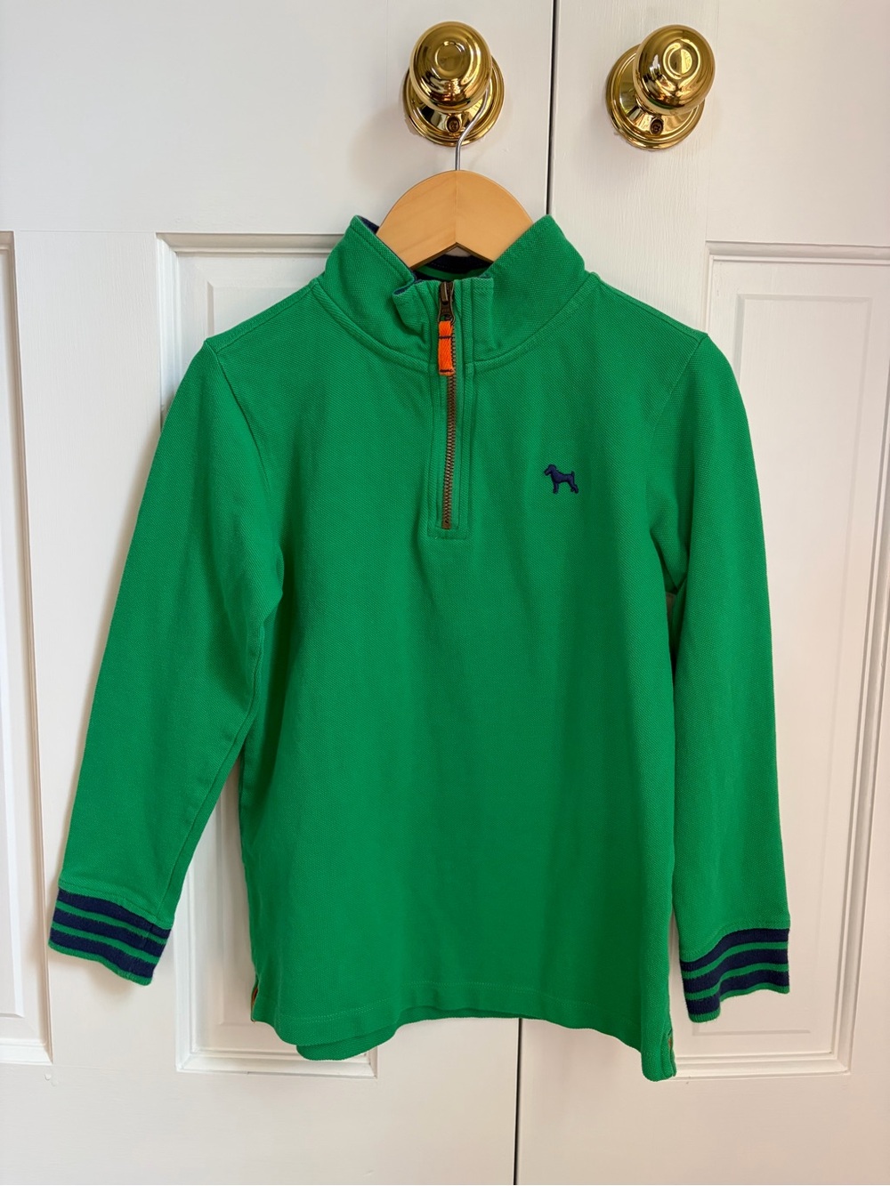 Mini Boden Boys Pique Polo Quarter Zip Sweatshirt Long Sleeve Top 8-9y